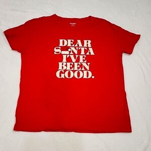 Women's Red Santa Short Sleeve Tee M
